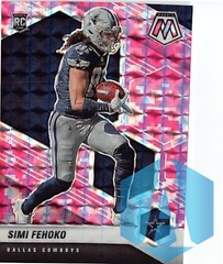 2021 Panini Mosaic Simi Fehoko #341 Pink Camo Prizm Rookie RC Cowboys